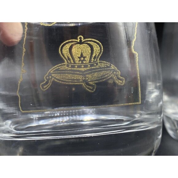 Crown Royal Oregon State Crown Pillow Gold Etched Rocks Glass LOT 2 - Picture 8 of 8
